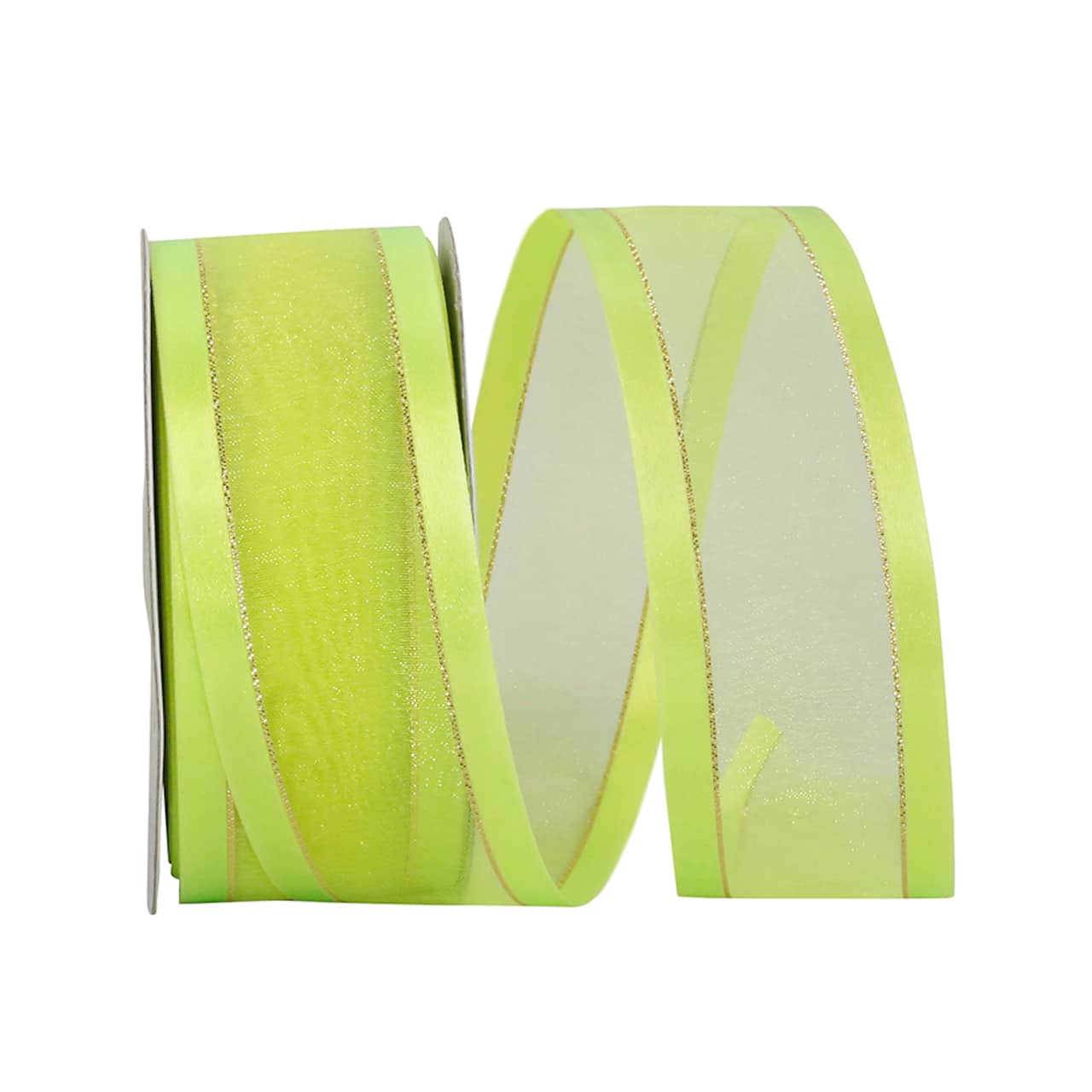 JAM Paper 1.5" x 25yd. Sheer Satin Edge Metallic Ribbon